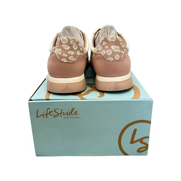 LIFE STRIDE Women’s Horizon Slip-On Athletic Shoes Leopard Pink White Size 8.5