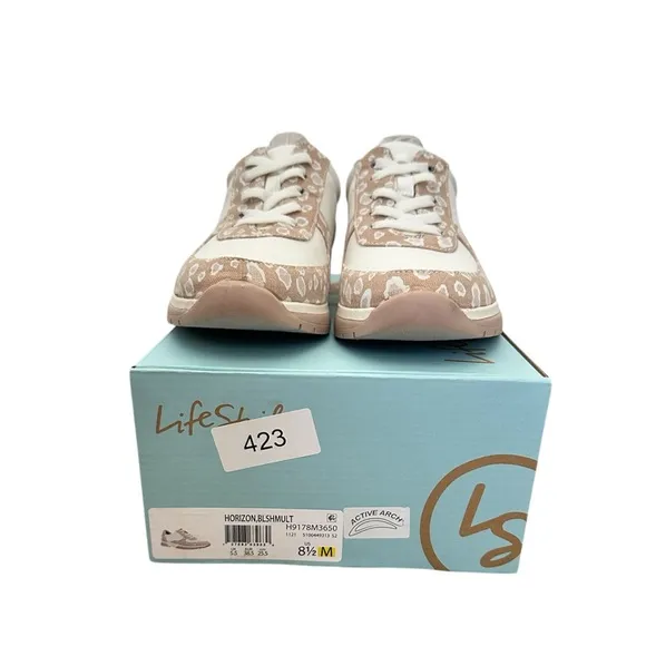 LIFE STRIDE Women’s Horizon Slip-On Athletic Shoes Leopard Pink White Size 8.5