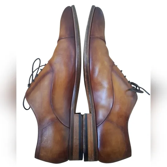Magnanni Brown Segovia Cap Toe Lace Up Leather Oxfords Sleek Design Shoes 11