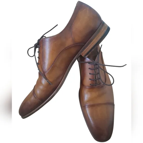 Magnanni Brown Segovia Cap Toe Lace Up Leather Oxfords Sleek Design Shoes 11