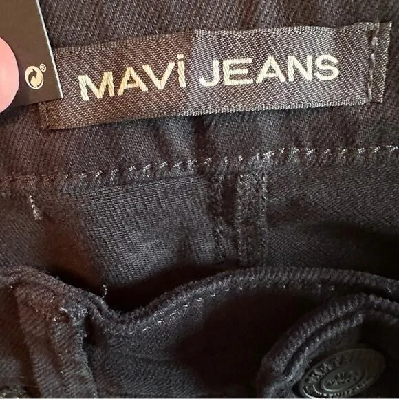 Mavi James Skinny Mid Rise Jeans in‎ Black Brooklyn Sz 28 x 32 NEW