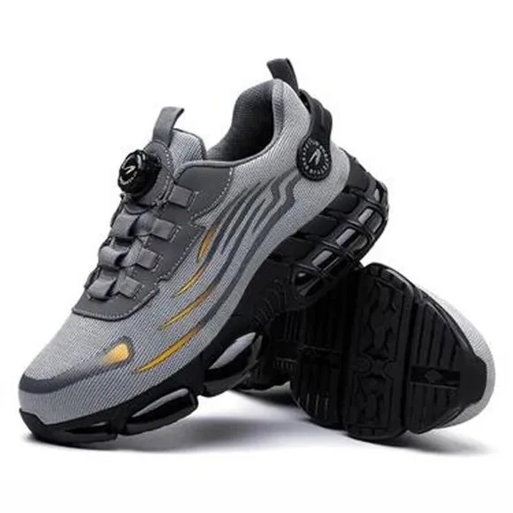 Men Work Safety Shoes Steel Toe Cap Rotating Button Comfort Breathable Sneakers