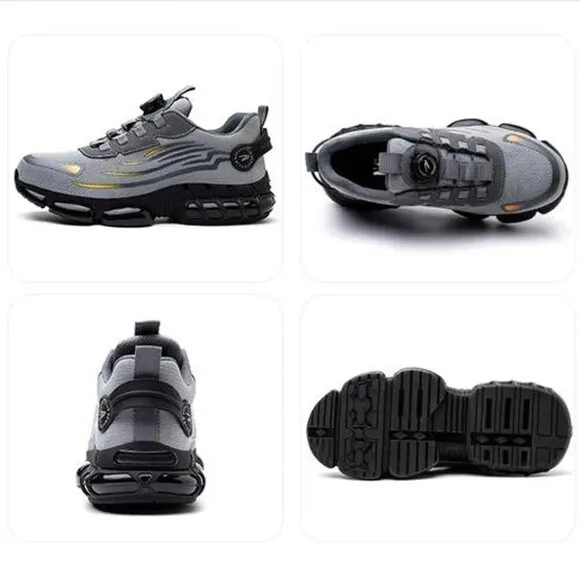 Men Work Safety Shoes Steel Toe Cap Rotating Button Comfort Breathable Sneakers