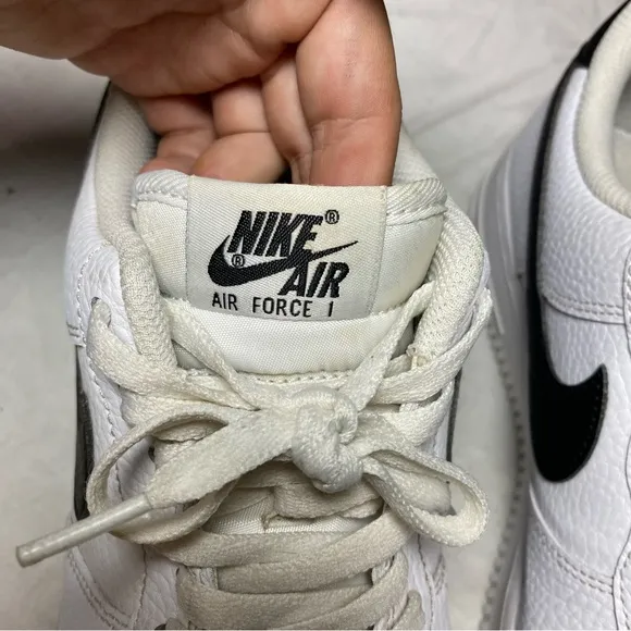Mens 9 Nike Air Force 1 Low 20 21 07 White Black Pebbled Leather CT2302-100 Used