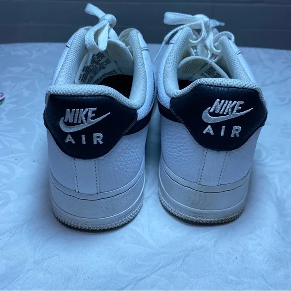 Mens 9 Nike Air Force 1 Low 20 21 07 White Black Pebbled Leather CT2302-100 Used