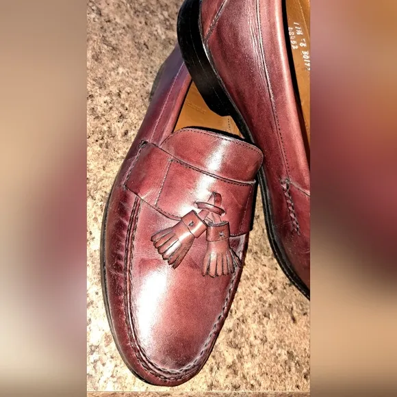 Men's Allen Edmonds SCHREIER 11.5 Burgundy Tassel Loafers Hand MADE IN USA
