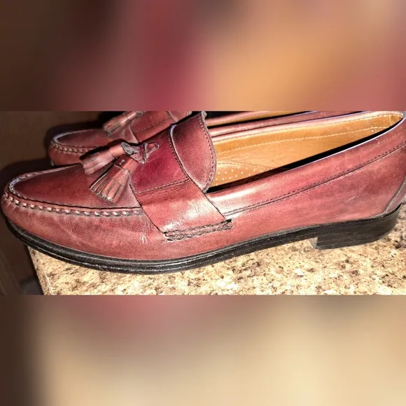 Men's Allen Edmonds SCHREIER 11.5 Burgundy Tassel Loafers Hand MADE IN USA