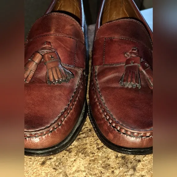 Men's Allen Edmonds SCHREIER 11.5 Burgundy Tassel Loafers Hand MADE IN USA