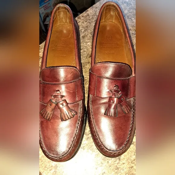 Men's Allen Edmonds SCHREIER 11.5 Burgundy Tassel Loafers Hand MADE IN USA