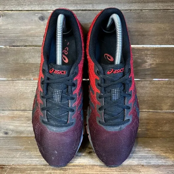 Mens Asics‎ Gel Quantum 180 Red Black Athletic Running Shoes Sneakers Size 7 M