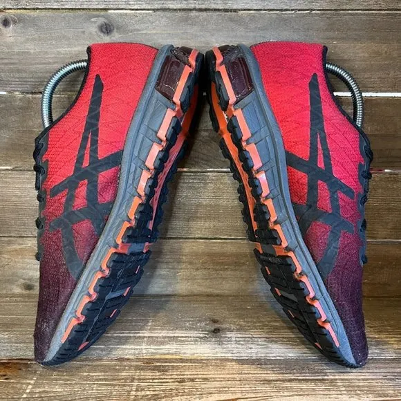 Mens Asics‎ Gel Quantum 180 Red Black Athletic Running Shoes Sneakers Size 7 M
