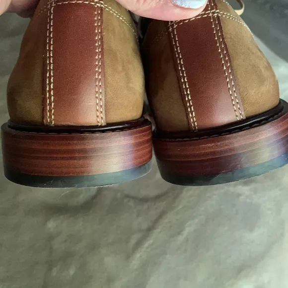 Men’s Cole Haan, 8 1/2 unworn suede Camel in color. Mild scuff on the ba…