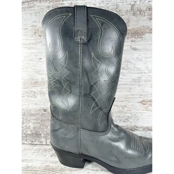 Men's Dingo Gray Leather Western Cowboy Boots Sz 10.5 Extra Wide