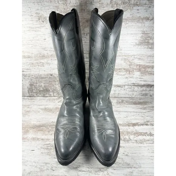 Men's Dingo Gray Leather Western Cowboy Boots Sz 10.5 Extra Wide