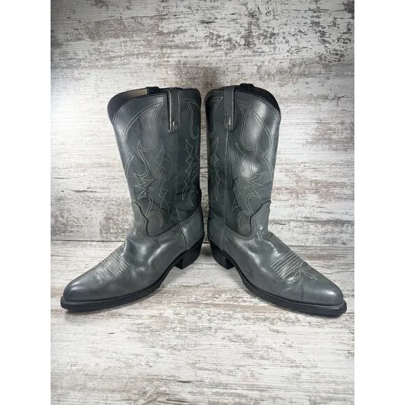 Men's Dingo Gray Leather Western Cowboy Boots Sz 10.5 Extra Wide