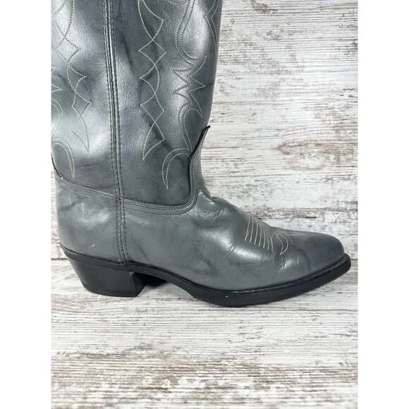 Men's Dingo Gray Leather Western Cowboy Boots Sz 10.5 Extra Wide