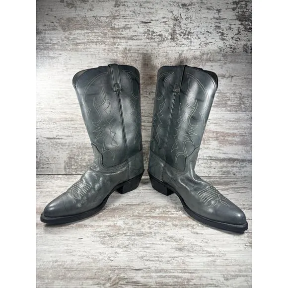 Men's Dingo Gray Leather Western Cowboy Boots Sz 10.5 Extra Wide