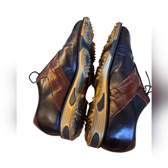 Men's FootJoy Black and Brown Leather Shoes. Golf Shoes. Size 9 W