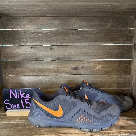 Mens Nike Flex Control II Gray Athletic Training Shoes Sneakers‎ Size 15 M GUC