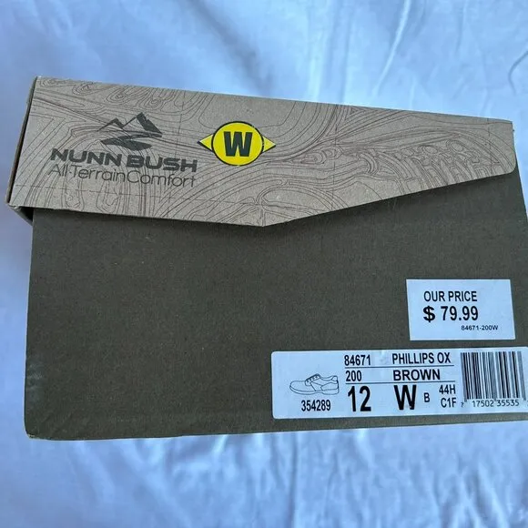 Men's Nunn Bush All Terrain Comfort Phillips Oxford Brown Shoes, Size 12W