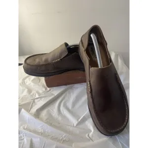Men's Olukai   Moloa Brown Leather Slip-On Comfort Shoes-Size 11.5M-Very Nice
