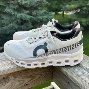 Men’s ON cloud ON Running Cloudmonster Shoes White Black Size 11.5