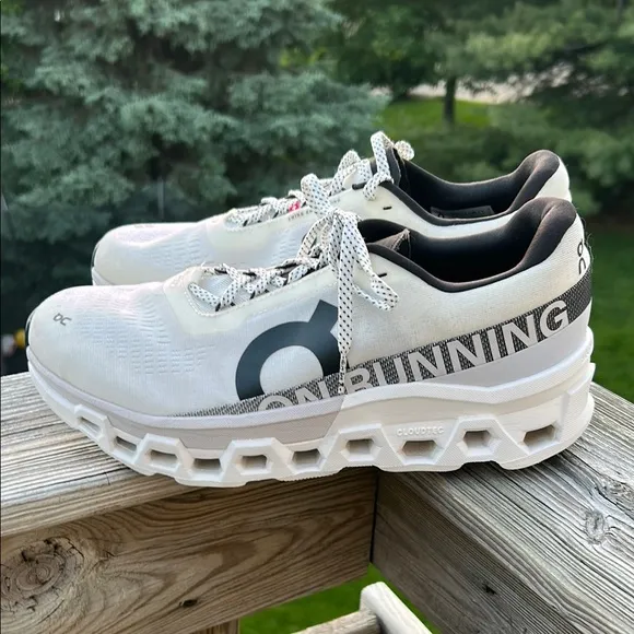 Men’s ON cloud ON Running Cloudmonster Shoes White Black Size 11.5