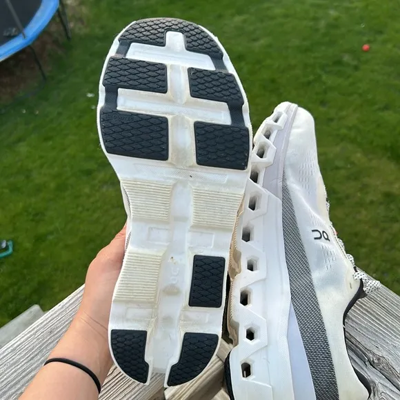Men’s ON cloud ON Running Cloudmonster Shoes White Black Size 11.5