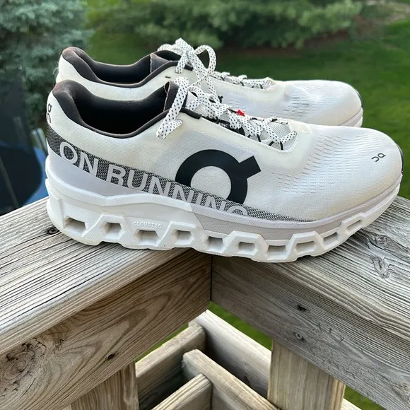 Men’s ON cloud ON Running Cloudmonster Shoes White Black Size 11.5
