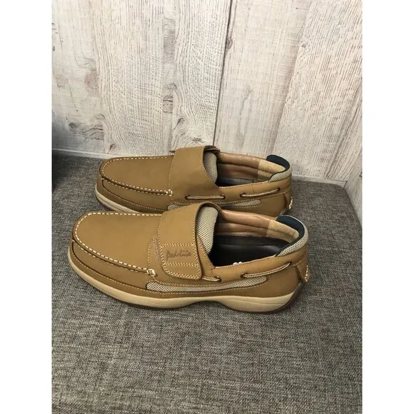 Mens Ped Lite Brown Tan Leather Oliver Strap Shoes Size 11 Wide
