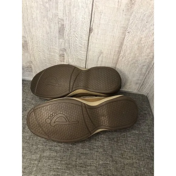 Mens Ped Lite Brown Tan Leather Oliver Strap Shoes Size 11 Wide
