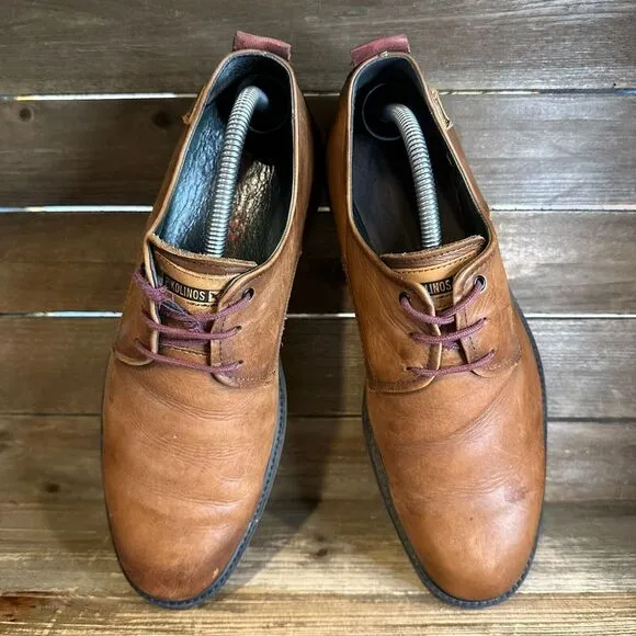 Mens Pikolinos Brown Leather Casual‎ Comfort Oxfords Shoes Size EU 41 US 8 GUC