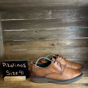 Mens Pikolinos Brown Leather Casual‎ Comfort Oxfords Shoes Size EU 41 US 8 GUC