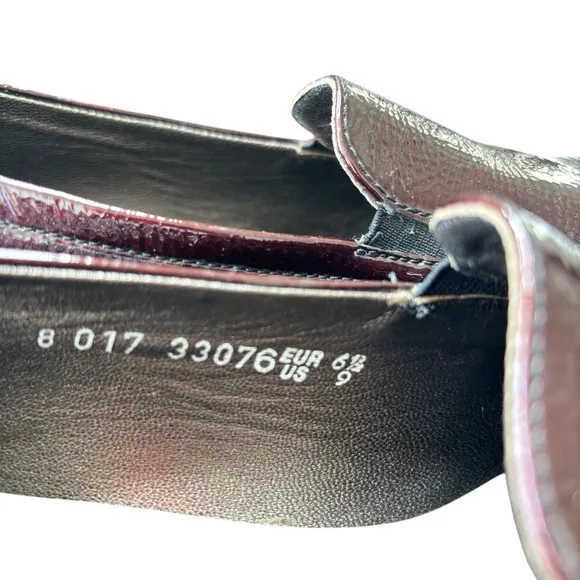 Mephisto Air Jet Leather Slip On Wedge Loafer Comfort Shoes Size 9 Burgundy