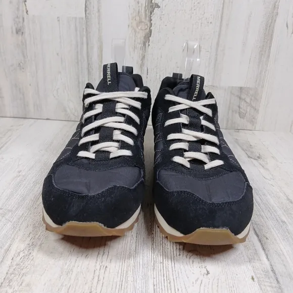Merrell Alpine Suede Mesh Lace-Up Trail Sneakers Black Gray Low Top Shoes #1050