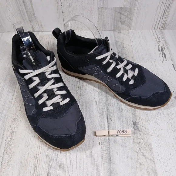 Merrell Alpine Suede Mesh Lace-Up Trail Sneakers Black Gray Low Top Shoes #1050