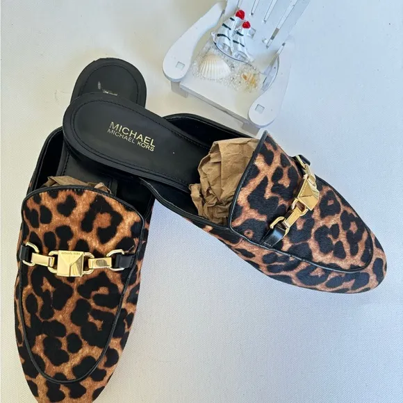 Michael Kors charlton leopard calf hair MULE