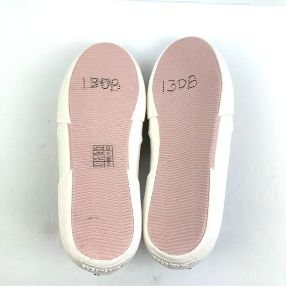 Michael Kors Keaton Slip On Shoes 10 Natural Pink Boerum Leather Perforated New