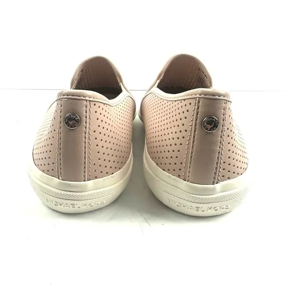 Michael Kors Keaton Slip On Shoes 10 Natural Pink Boerum Leather Perforated New