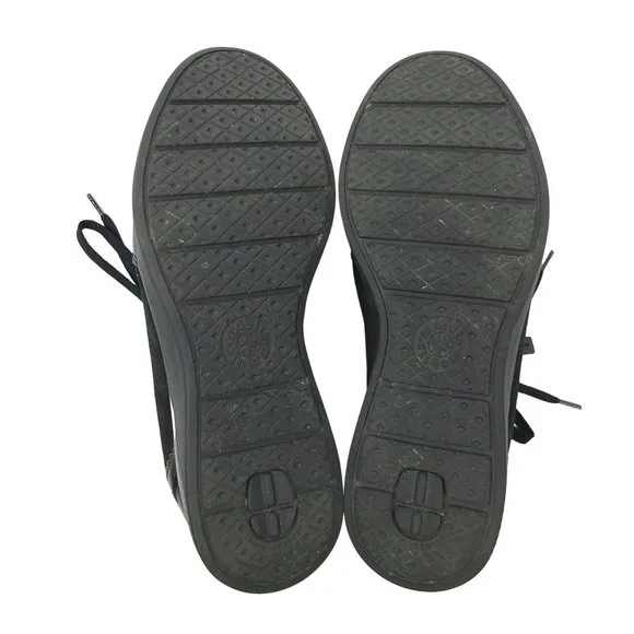 Mobils Womens Black Sneakers Lace Up Zip Shoes Size 7 Leather Low Top Comfort