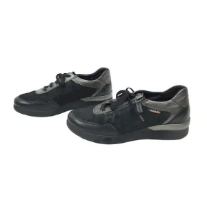 Mobils Womens Black Sneakers Lace Up Zip Shoes Size 7 Leather Low Top Comfort
