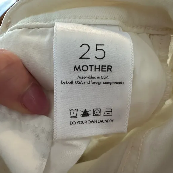 Mother swooned crop ankle gray white jeans in size 25
