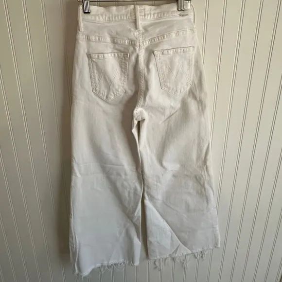 Mother swooned crop ankle gray white jeans in size 25