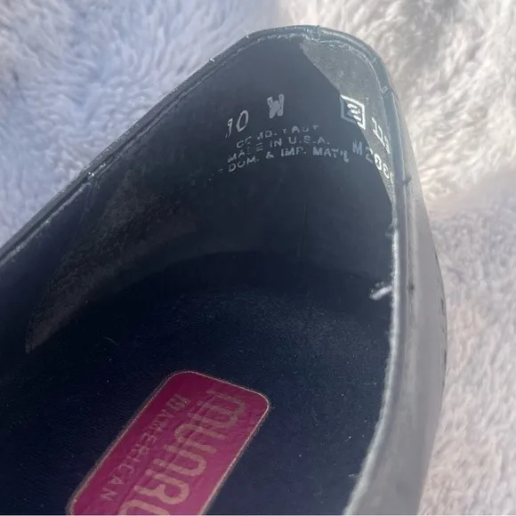 Munro American Isabel black leather Mary Jane shoes size 10W - 10 Wide