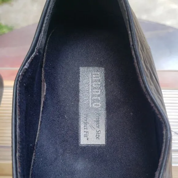 *MUNRO* AMERICAN PROPER SIZE PROPER FIT BLACK SOFT LEATHER OXFORDS* 9.5*