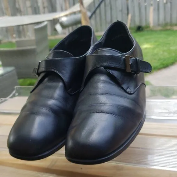 *MUNRO* AMERICAN PROPER SIZE PROPER FIT BLACK SOFT LEATHER OXFORDS* 9.5*