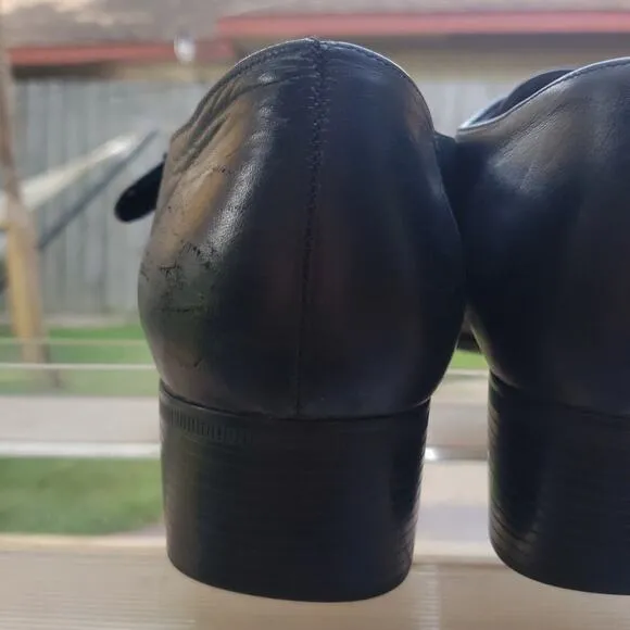 *MUNRO* AMERICAN PROPER SIZE PROPER FIT BLACK SOFT LEATHER OXFORDS* 9.5*