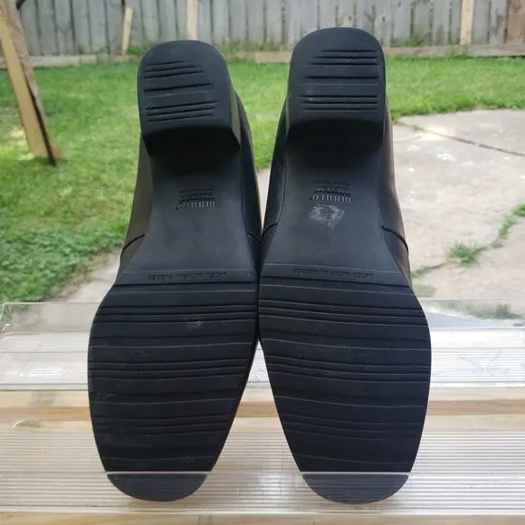 *MUNRO* AMERICAN PROPER SIZE PROPER FIT BLACK SOFT LEATHER OXFORDS* 9.5*