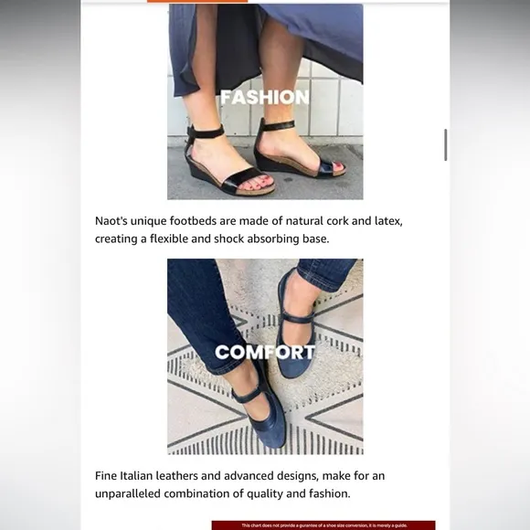 Naot ‘Kayla’ Wedge Sandal N4363 Handmade in Israel 39 EU / 8 US Stone Nubuck