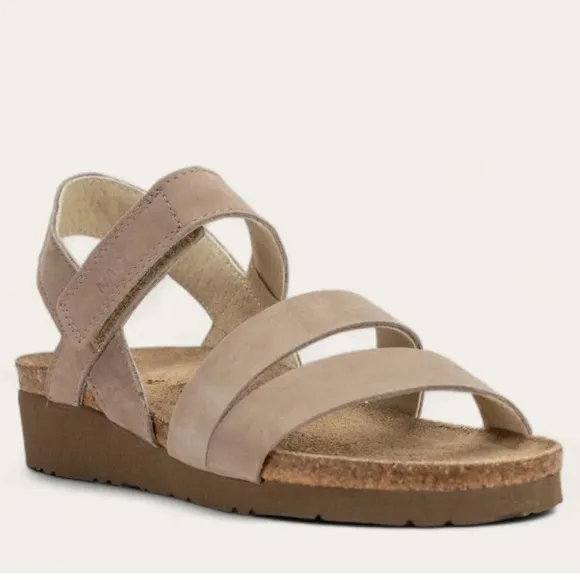Naot ‘Kayla’ Wedge Sandal N4363 Handmade in Israel 39 EU / 8 US Stone Nubuck